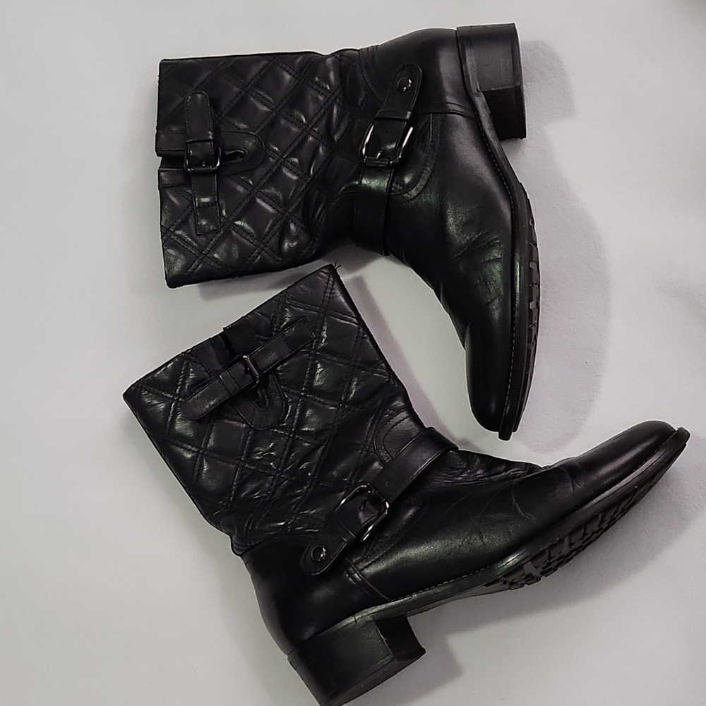 Aquatalia Quilted Leather Made in Italy Boots